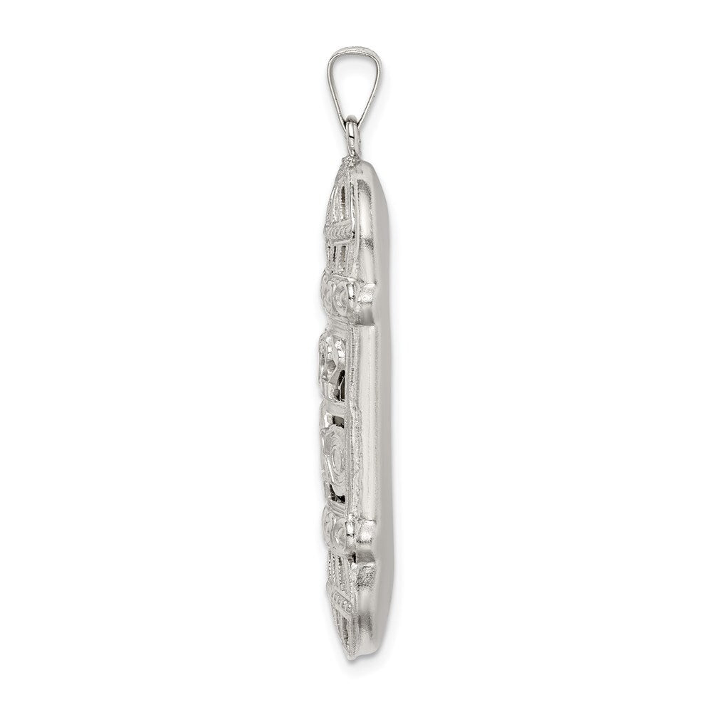 Sterling Silver Fancy Mezuzah Pendant Holiday Gift for Women