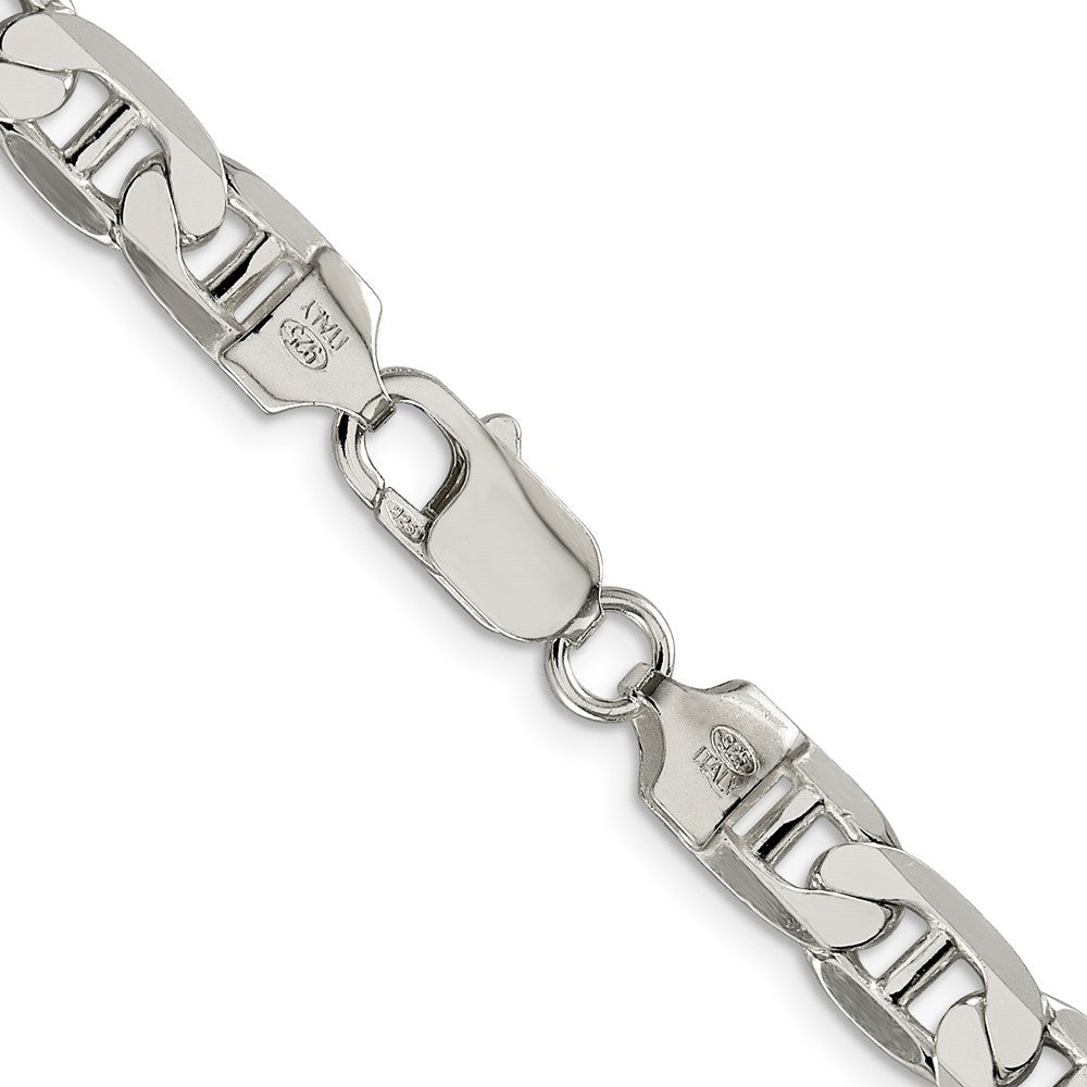 Sterling Silver 7mm Flat Anchor Chain Necklace