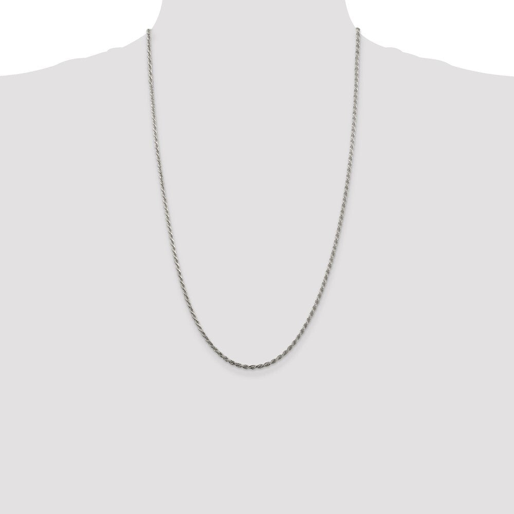 Sterling Silver 2.25mm Diamond-cut Rope Chain