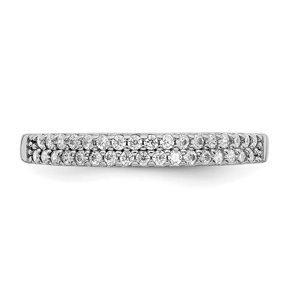 Sterling Silver Rhodium-Plated Cubic Zirconia Ring Size 6