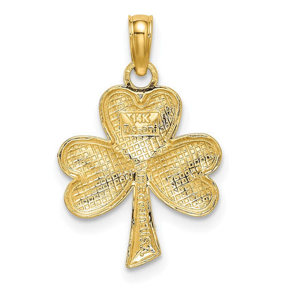 14k Yellow Gold 3-Leaf Clover Charm Pendant for Women