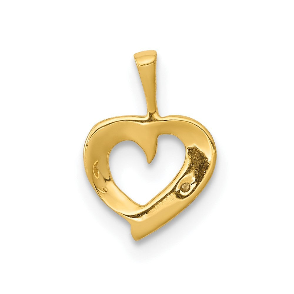 14k Yellow Gold .01ct. Diamond Heart Pendant