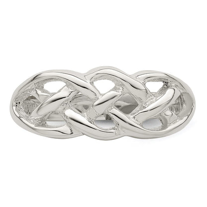 Sterling Silver Polished Woven Celtic Pattern Top Ring Size 8