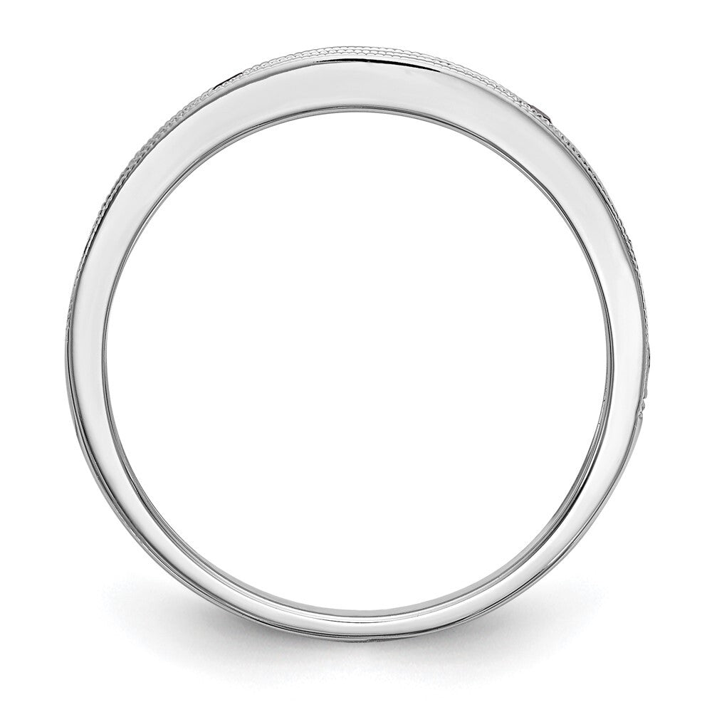 14k White Gold Blue Sapphire Complete Channel Band Size 7