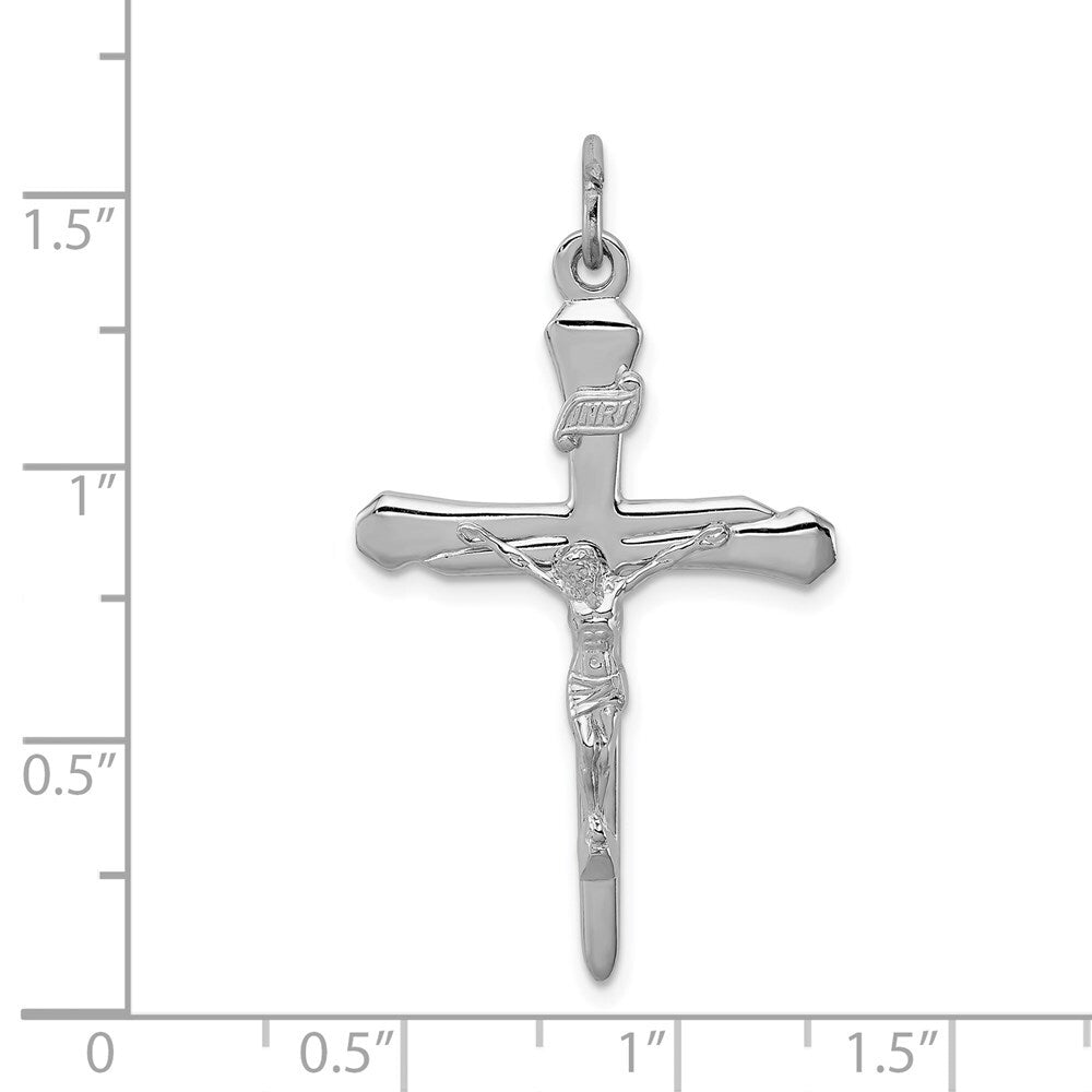 Sterling Silver Rhodium-plated Crucifix Pendant Holiday Gift for Women