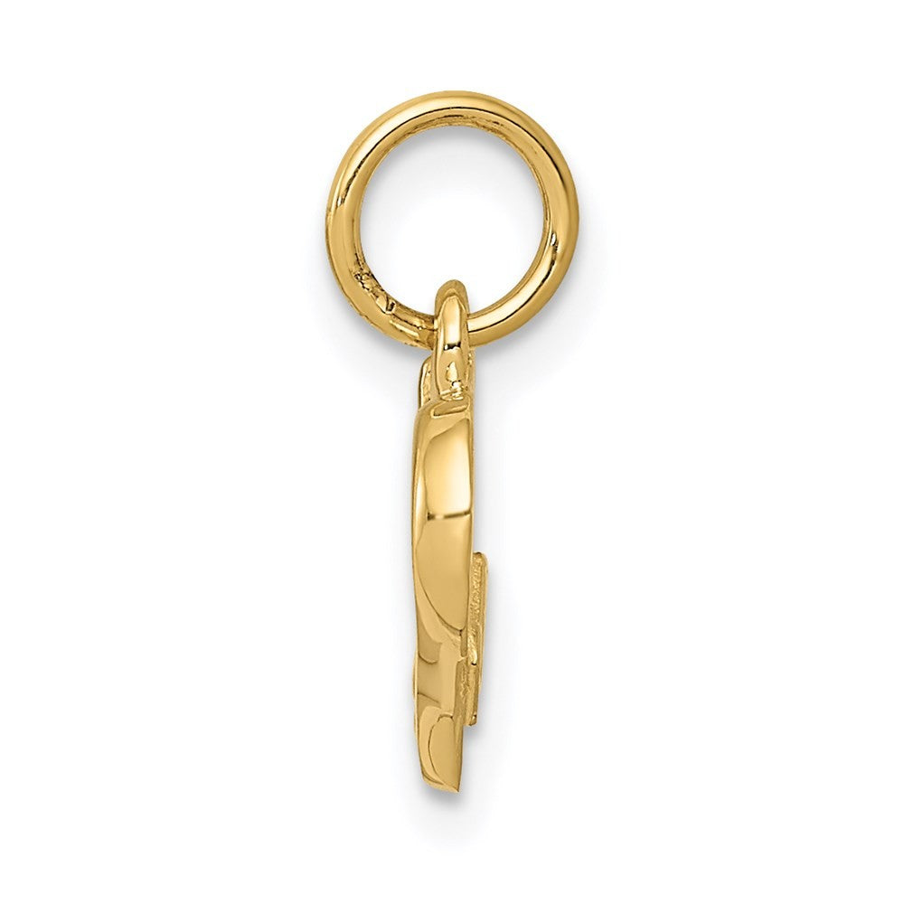 14k Yellow Gold Polished I LOVE YOU Heart Charm
