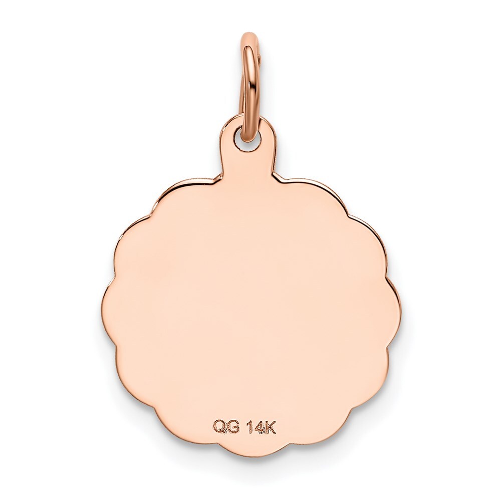 14k Rose Gold Saint Christopher Medal Charm Pendant for Women
