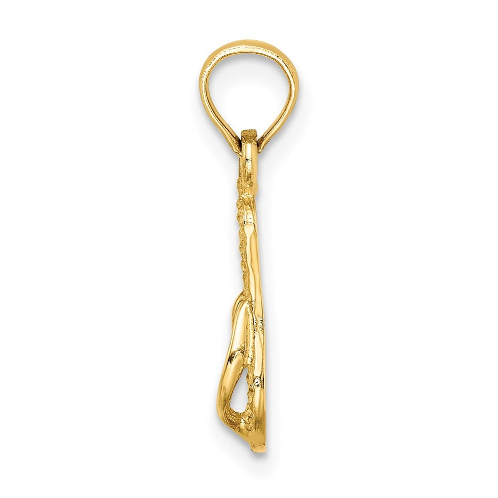 14k Yellow Gold 3D MYRTLE BEACH Single Flip-Flop Charm
