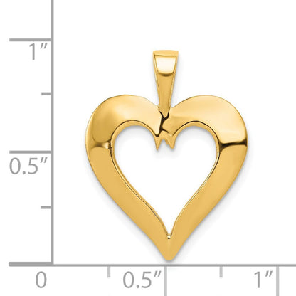 14k Yellow Gold Polished Heart Pendant for Women