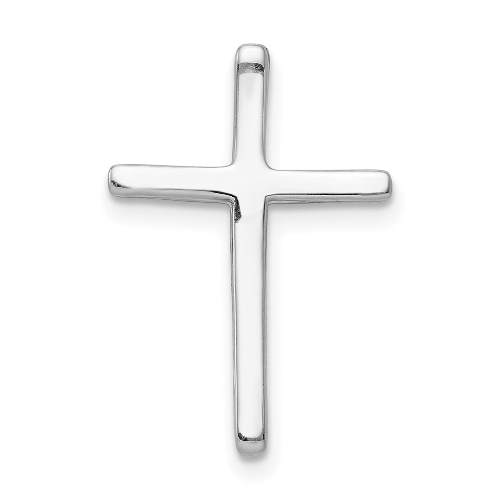 14k White Gold .03ct. Diamond Cross Chain Necklace Slide