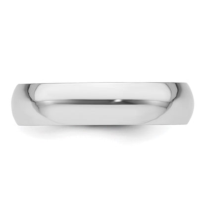 Platinum 5mm Half Round Featherweight Wedding Band Ring Size 5