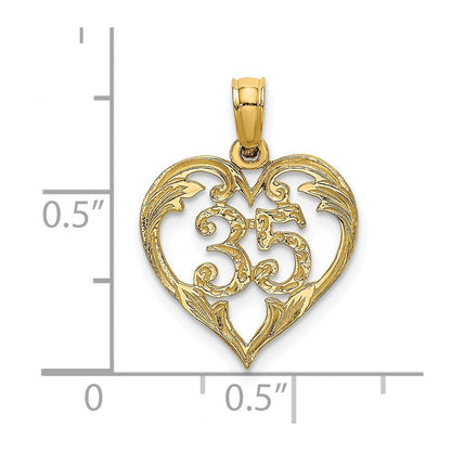 14k Yellow Gold 35 In Heart Charm Pendant