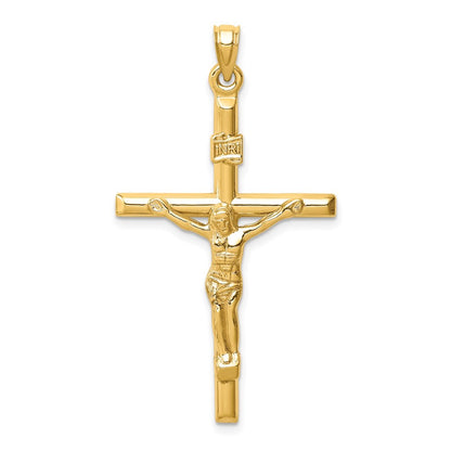 14k Yellow Gold Hollow Crucifix Pendant