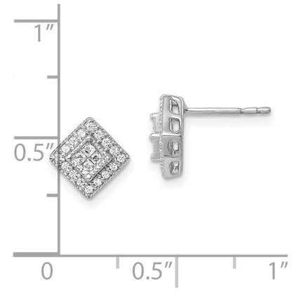 14k White Gold Diamond Stud Earrings