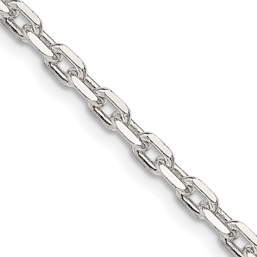 Sterling Silver 3.25mm Beveled Oval Cable Chain Holiday Gift for Women