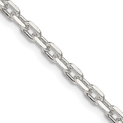 Sterling Silver 3.25mm Beveled Oval Cable Chain Holiday Gift for Women