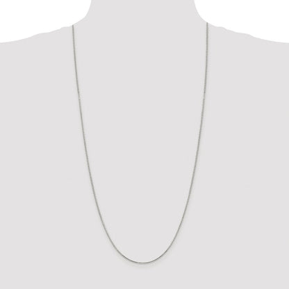Sterling Silver Rhodium-plated 1.25mm 8 Sided Diamond-cut Box Chain