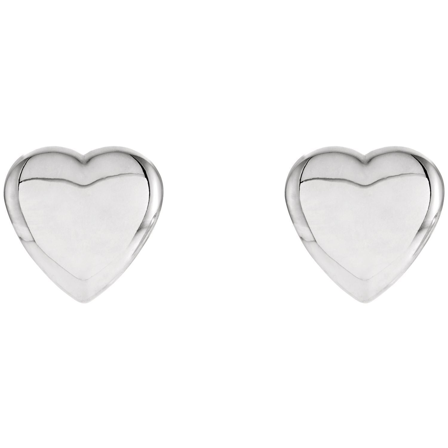 Sterling Silver Heart Stud Earrings Fine Jewelry Gift for Women