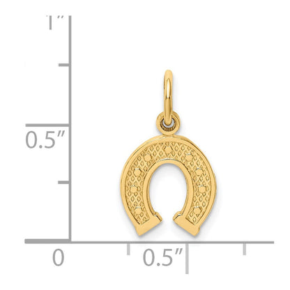 14k Yellow Gold Horseshoe Charm Pendant for Women