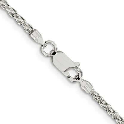 Sterling Silver 2mm Diamond-cut Spiga Chain Necklace