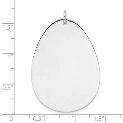 Sterling Silver Rh-plt Engraveable Polished Front Satin Back Disc Charm