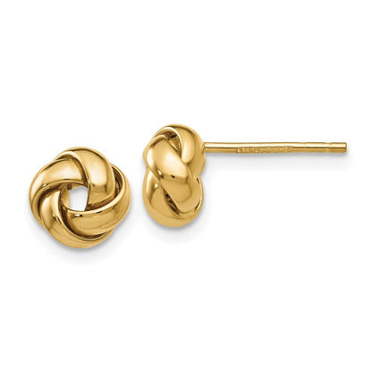 14k Yellow Gold Knot Stud Earrings Gift for Women