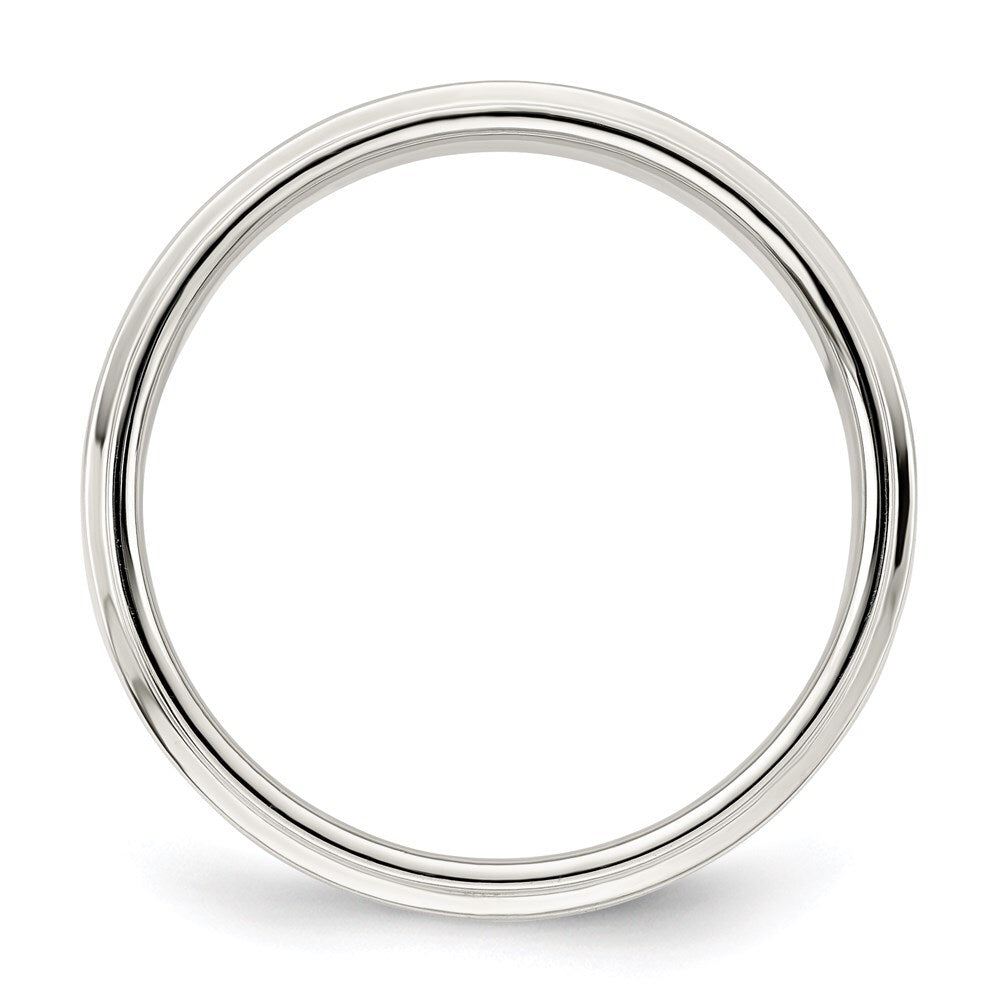 Sterling Silver 5mm Flat with Step Edge Size 9 Band Ring