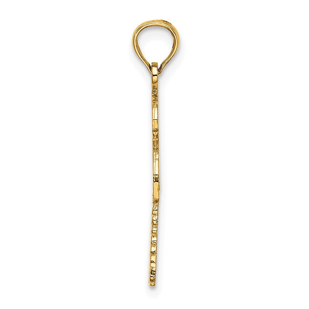 14k Yellow Gold Palm Tree  Cactus Charm Pendant for Women