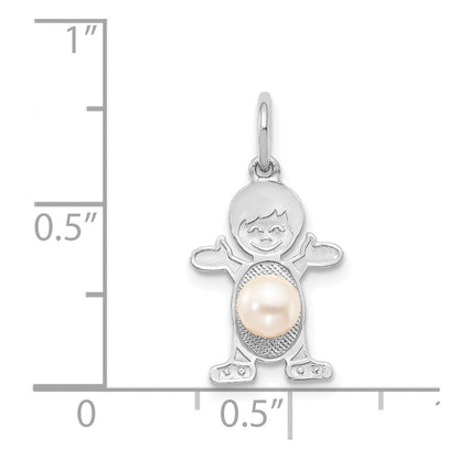 14k White Gold Boy 4mm FW Cultured Pearl-June Pendant for Women
