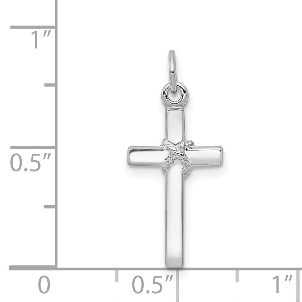 14k White Gold Cross Charm Pendant for Women