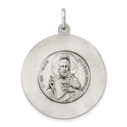 Sterling Silver Antiqued Queen of the Holy Scapular Medal Pendant