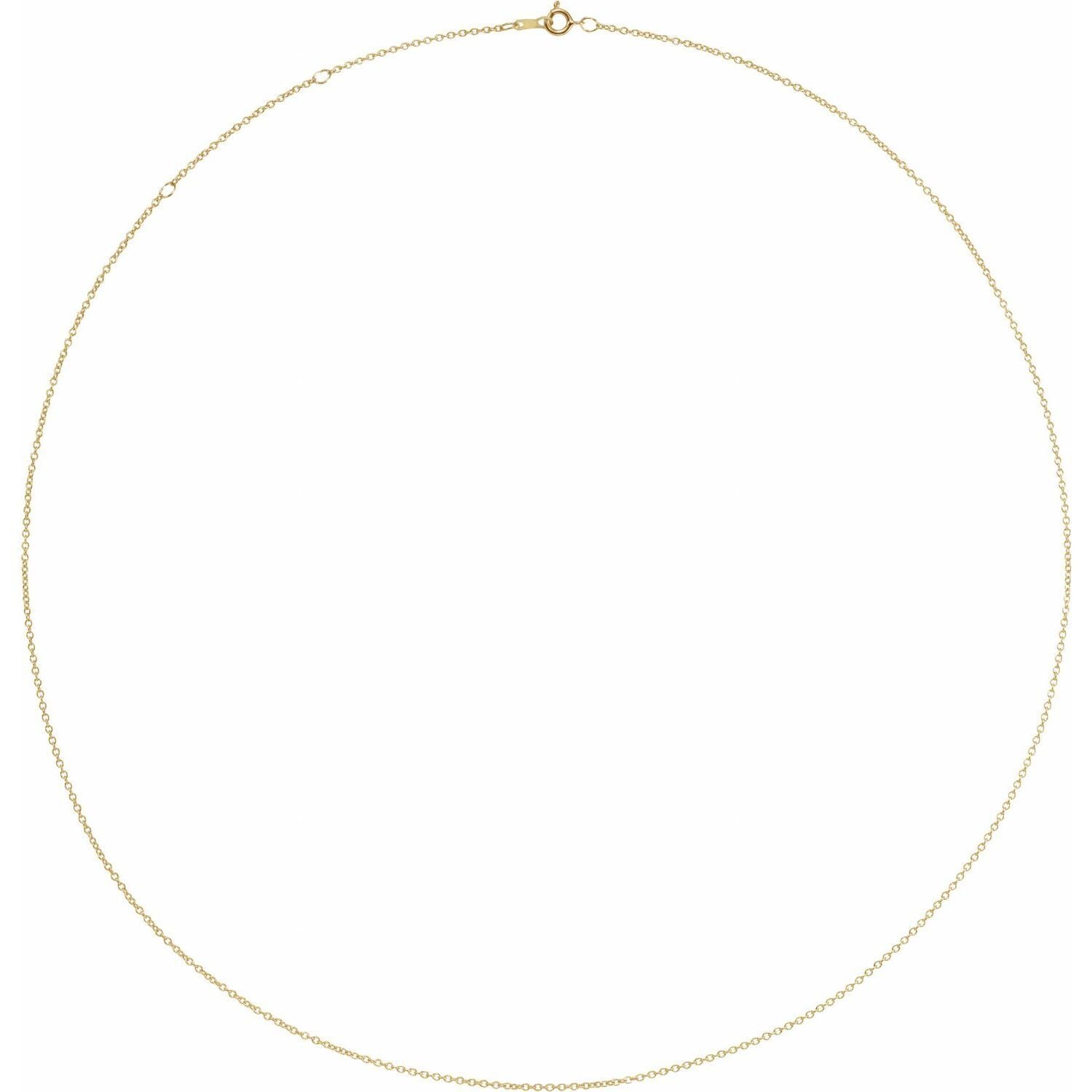 14k Yellow Gold 1 mm Adjustable Cable 16-18" Chain Necklace Fine Gift for Women