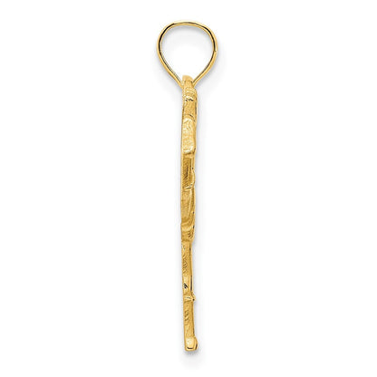 14k Yellow Gold Cheerleader Charm Pendant for Women