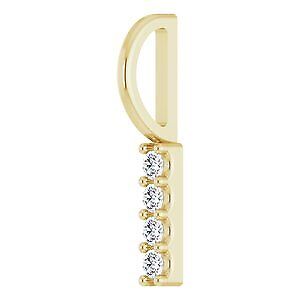 14k Yellow Gold .07 CTW Natural Diamond Vertical Bar Charm Pendant