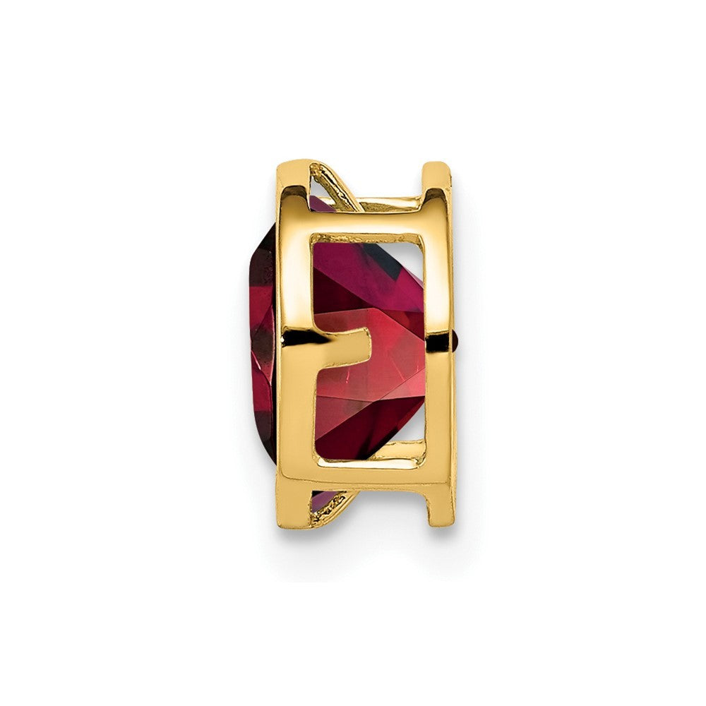 14k Yellow Gold 7mm Garnet bezel pendant