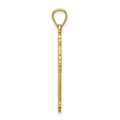 14k Yellow Gold Satin and Polished Faith Cross Pendant