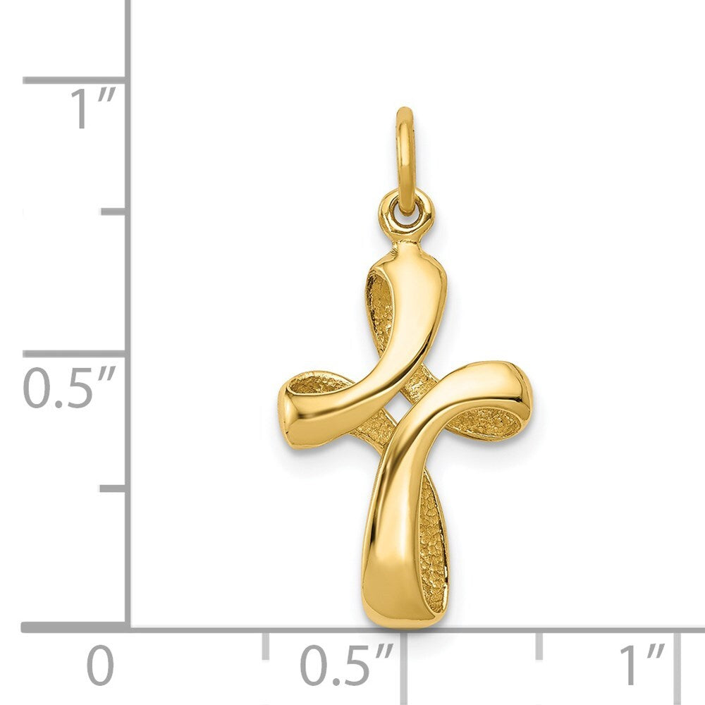 14k Yellow Gold Polished Cross Charm