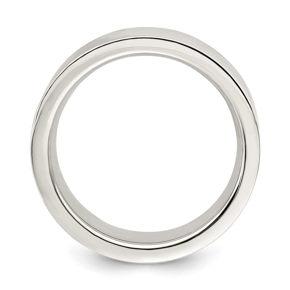 Sterling Silver 7mm Comfort Fit Flat Size 7 Band