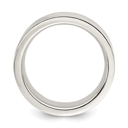 Sterling Silver 7mm Comfort Fit Flat Size 7 Band