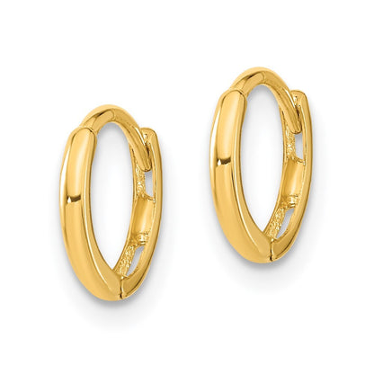 14k Yellow Gold Polished Hinged Hoop Earrings Gift for Women