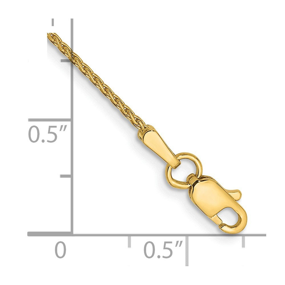 14k Yellow Gold 9 inch 1mm Diamond-cut Parisian Wheat with Lobster Clasp Anklet
