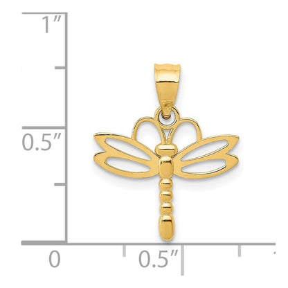 14k Yellow Gold Dragonfly Pendant