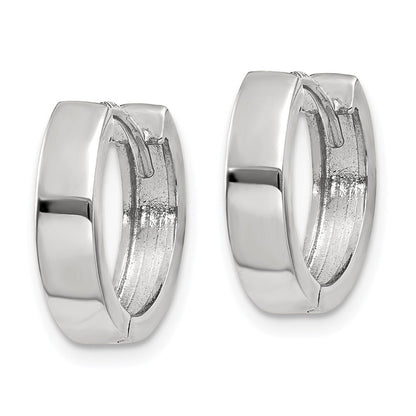 14k White Gold Round Hinged Hoop Earrings Gift for Women