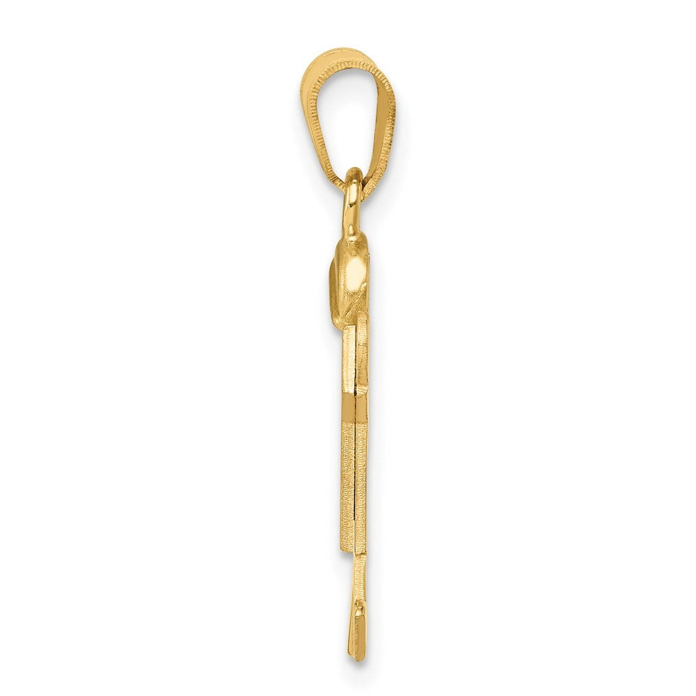 14k Yellow Gold Solid Engravable Boy w Hat on Right Charm