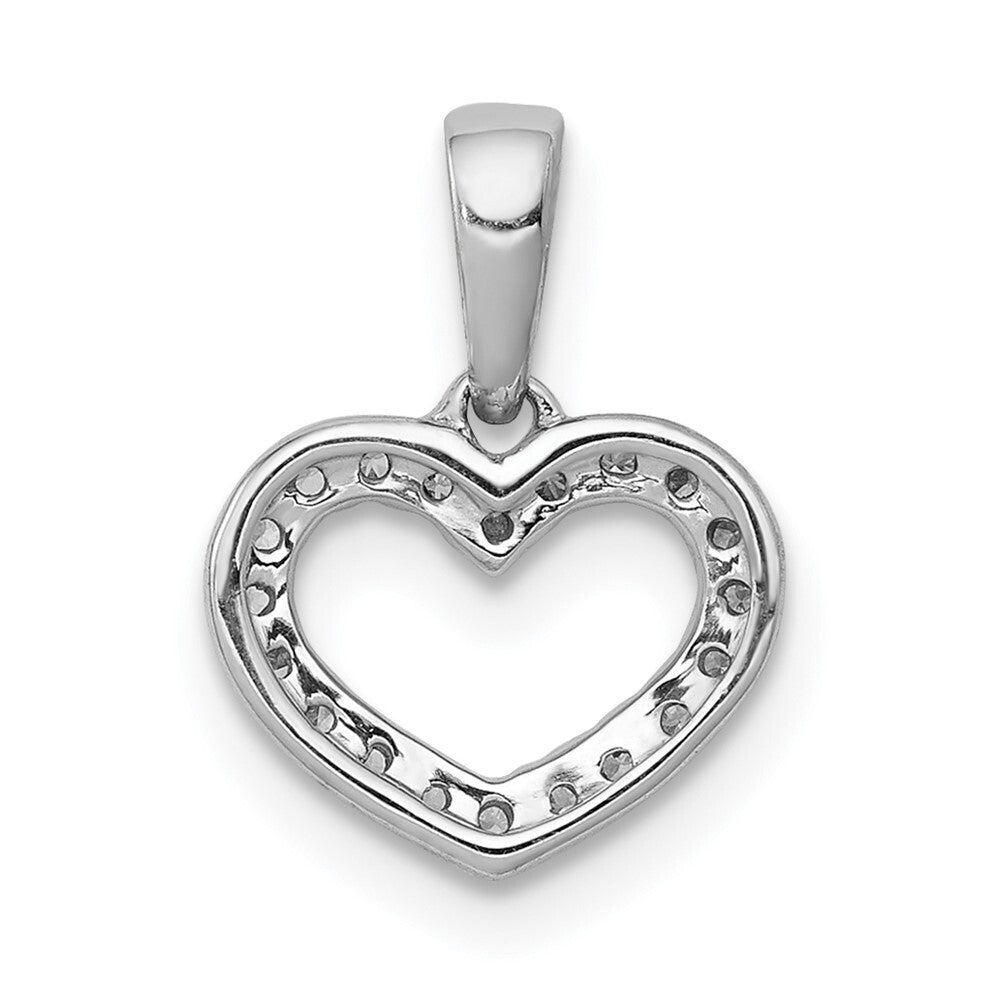 14k White Gold .03ct. Diamond Heart Pendant for Women