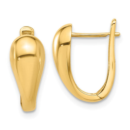 14k Yellow Gold Polished Hinged Earrings
