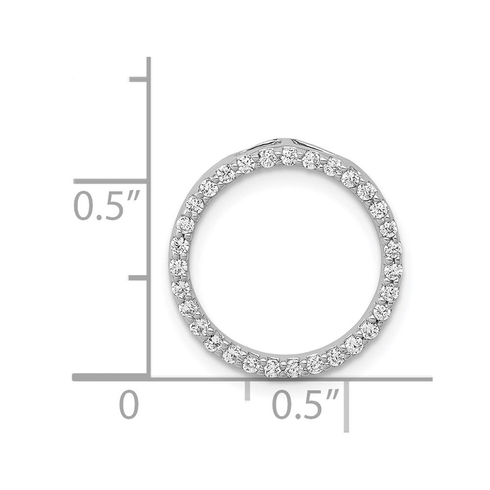 14k White Gold 1/4ct. Diamond Circle Chain Slide Pendant for Women