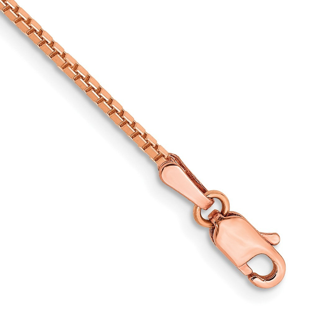 14K Rose Gold 7 inch 1.3mm Box Link Bracelet