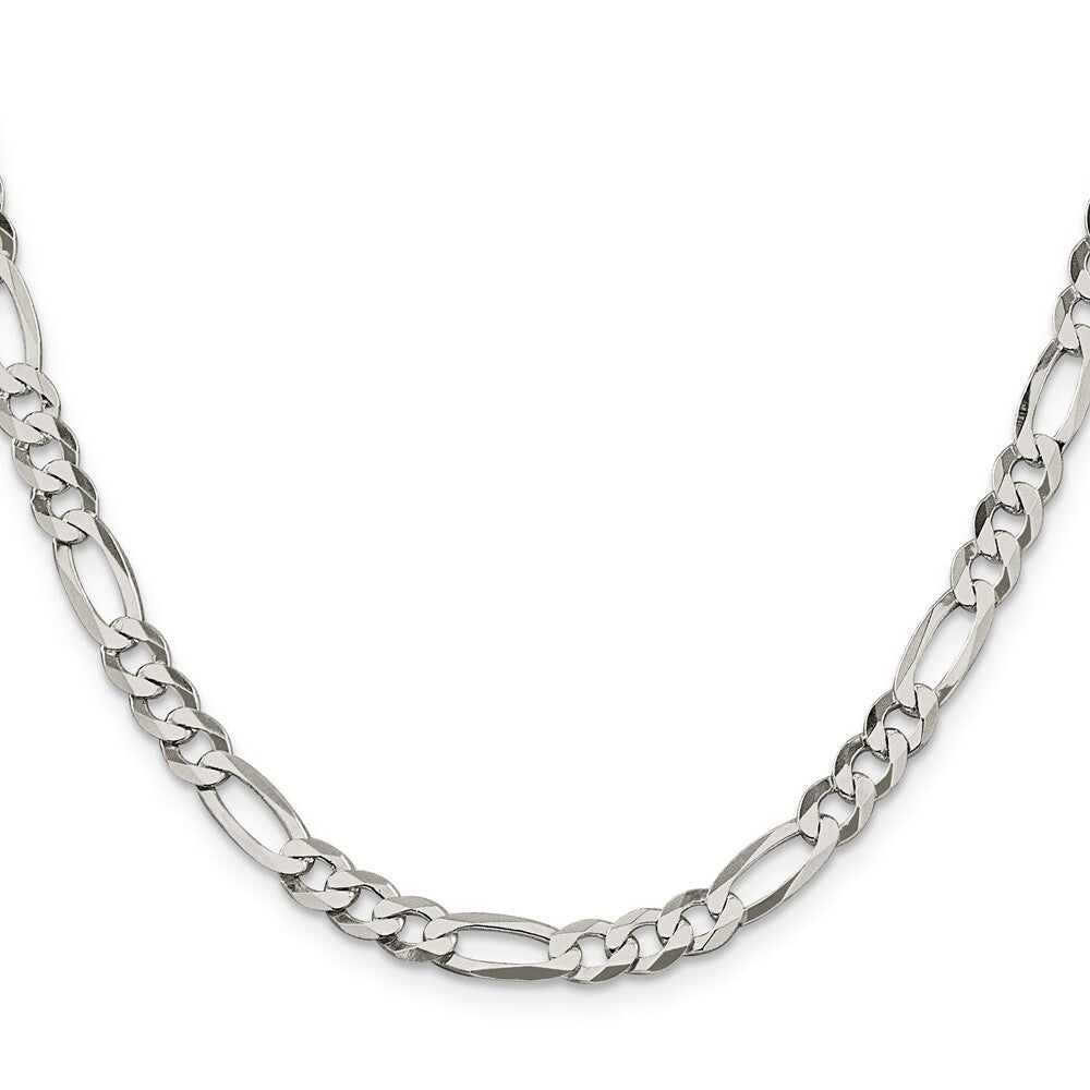 Sterling Silver 5.5mm Lightweight Flat Figaro Chain