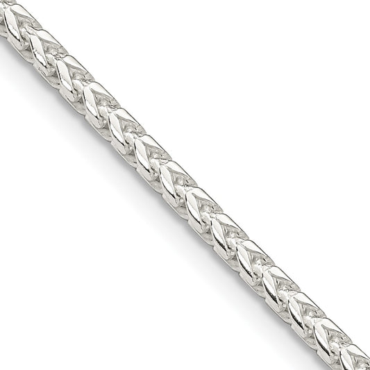 Sterling Silver 2.55mm Diamond-Cut Square Franco Chain Necklace